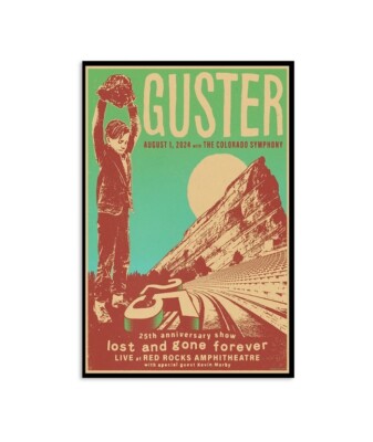 Poster 2024 - Guster Aug 1st, 2024 Red Rocks Colorado Event Poster, home decor