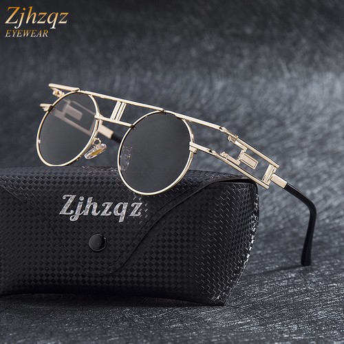 Vintage Steampunk Occhiali da sole POLARIZZATI FASHION Classico Round Lente  Specchiata Stile Retrò | eBay