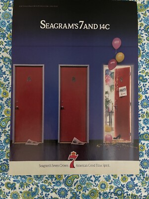 Vintage 1988 Seagram s 7 Print Ad Apartment 14C Party Celebration