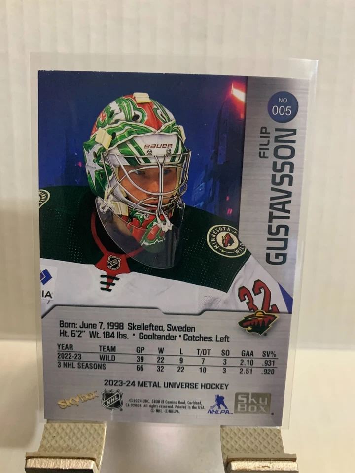 2023-24 SkyBox Metal Universe Filip Gustavsson #005 Minnesota Wilds - Image 2 of 2
