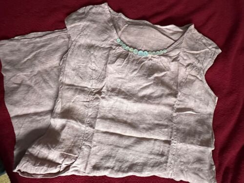 Leinen Kleid altrosa Italy Mode - Bild 2 von 8