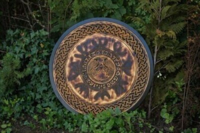 Christmas Battle-Ready Wooden Working Shield Serpents Medieval Viking Shield