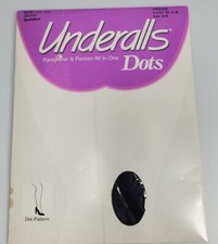 Underalls Dots Pantyhose Basic Black Dot Pattern Size AB Vintage NEW