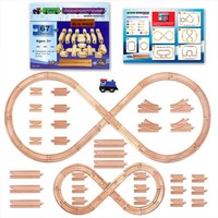 Wooden Train Track Set With Train Car By Tiny Conductors - 100% Real Wood Com... on sale Wooden Train Track Set With Train Car By Tiny Conductors - 100% Real Wood Com... on sale