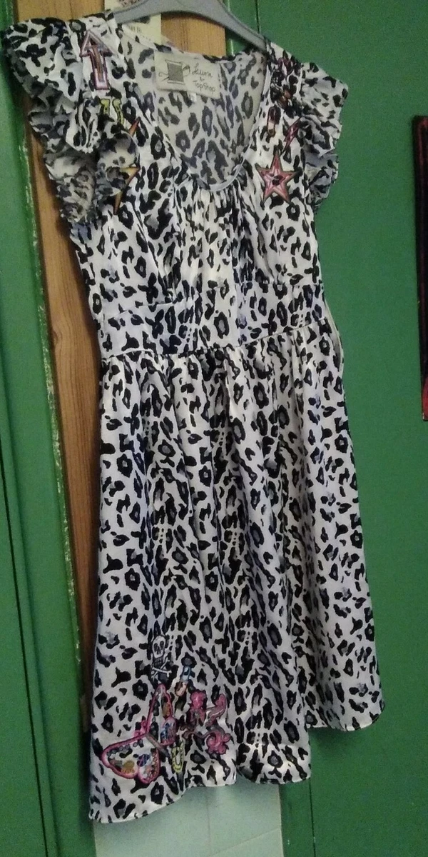 Laura Lees for Topshop Leopard Print Embroidered Dress Size S