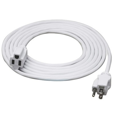 Clear Power 12 ft Indoor/Outdoor Extension Cord 16/3 SJTW, White, Water & Weathe
