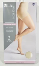 Silk Impressions Pantyhose 2 Pack XXXL Beige 20 Denier Light Support Sheer