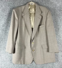 Vintage Palm Beach Blazer Sport Coat Mens 48R Gray Gold Button USA Made