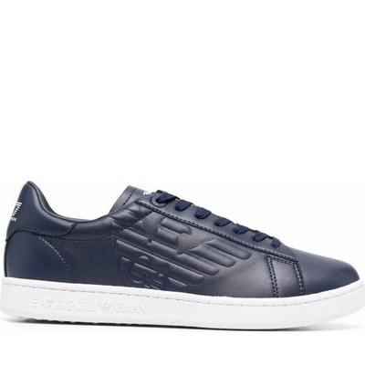 EA7 Men's Blue Leather Dynamic Athletic Sneakers Casual Fashion X8X001XCC5100285