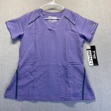Grey  s Anatomy IMPACT Scrub Top Women Size M 3Pocket Shirt By Barco Purple NEW