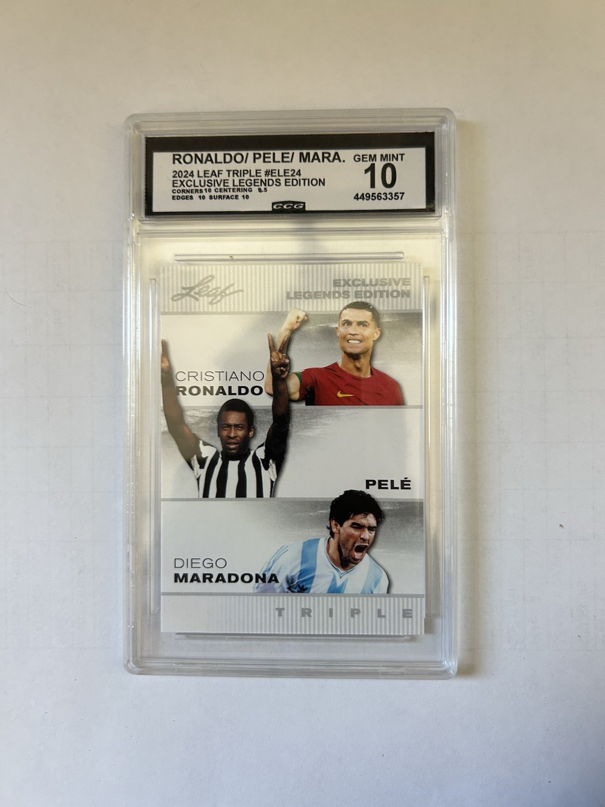 Leaf 2024 Triple Exclusive Legends Ronaldo/Pelé/Maradona ELE24 CGC 10