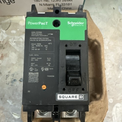 SQUARE D POWER PACT INTERRUPTOR PRINCIPAL ALIMENTACIÓN A TRAVÉS DE TERMINALES QDL22200RPTL 2P 200A 240V