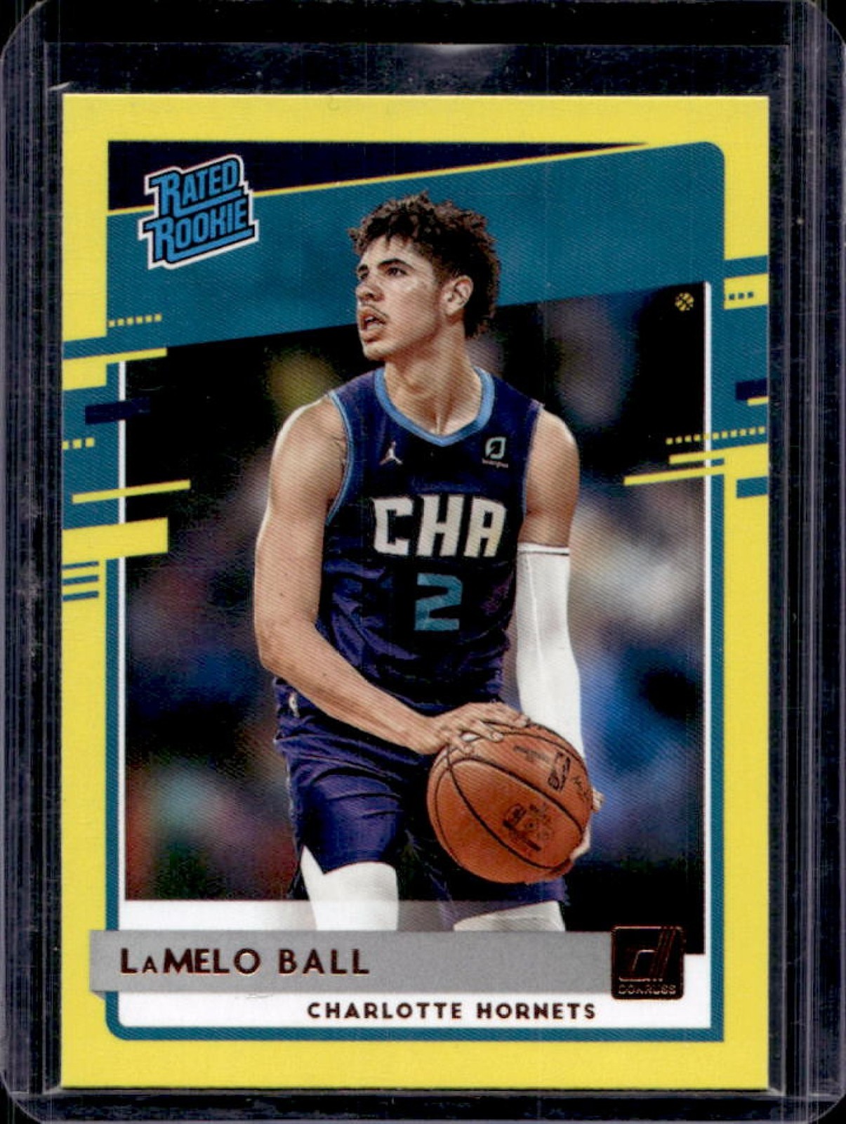 2020-21 Donruss LaMelo Ball Yellow Flood Rookie RC #202 Hornets