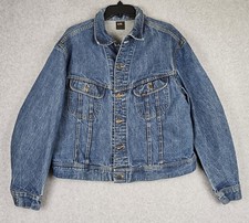 1970's Lee Trucker Denim Jacket Sanforized Size 48 PATD-153438 Union Made USA