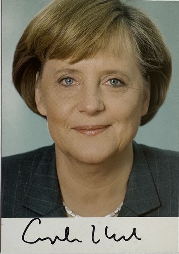 Angela Merkel signiert Kanzlerin Karte Original Unterschrift Signatur Autogramm - Bild 1 von 7