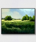 Original Acrylic 9x12 Landscape Painting Afternoon Storm Clouds Contemporary