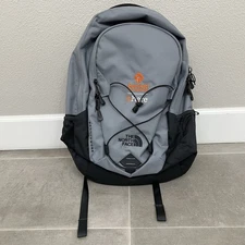 The North Face Groundwork Backpack Gray Hiking Outdoors Laptop Company Logo