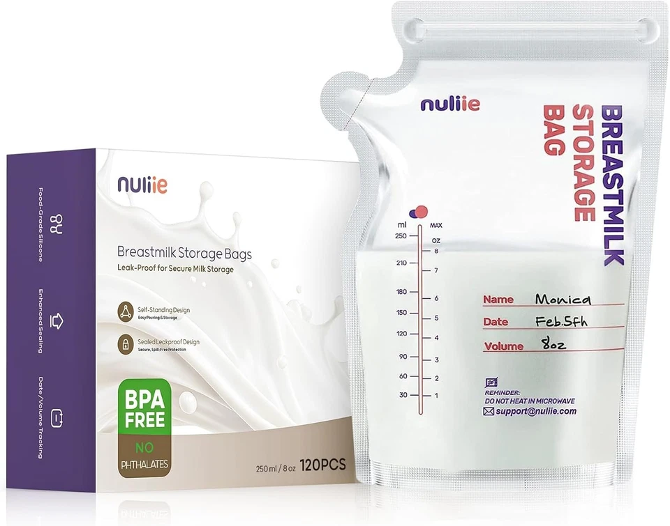 Muttermilchbeutel 250ml BPA-frei Muttermilch Aufbewahrung 120 Stück Nuliie - Bild 3 von 4