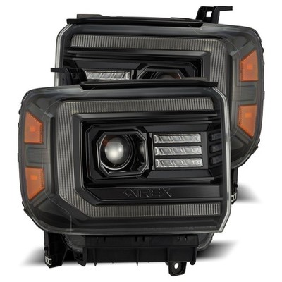 AlphaRex 880614 Projector Headlights Alpha-Black For Select 14-18 GMC Models