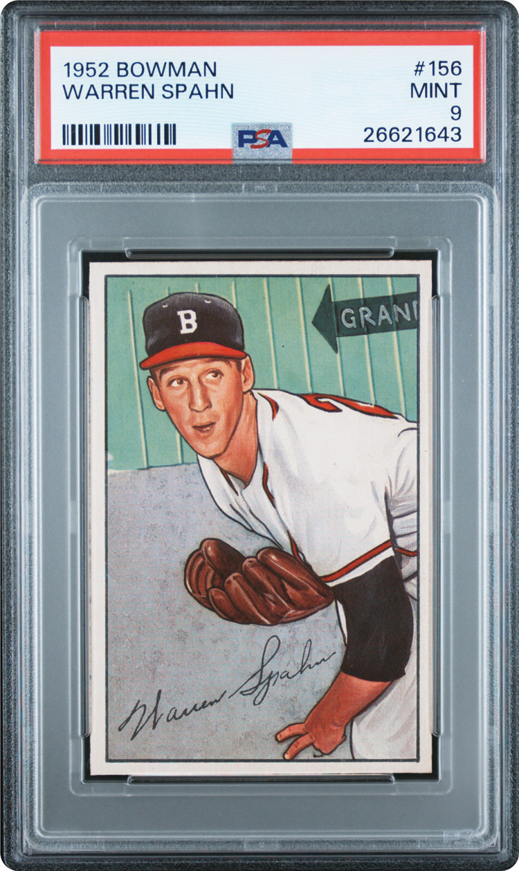 1952 Bowman #156 Warren Spahn PSA 9
