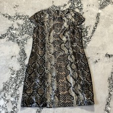 Elie Tahari Dress Womens Size 10 Elissa Sequin Python Print Mini Multicolor