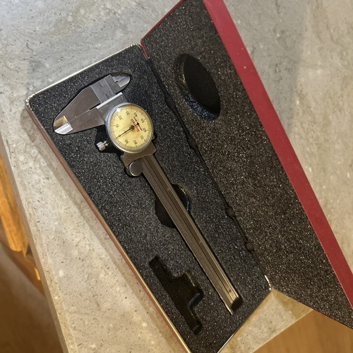 Vtg Starrett Dial Caliper w/Case No. 120 0-6" / .001" Hardened Stainless