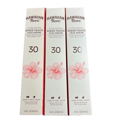 3-PACK Hawaiian Tropic Sheer Touch Face Serum - 1.4 fl oz - SPF 30 EXP 04/2026