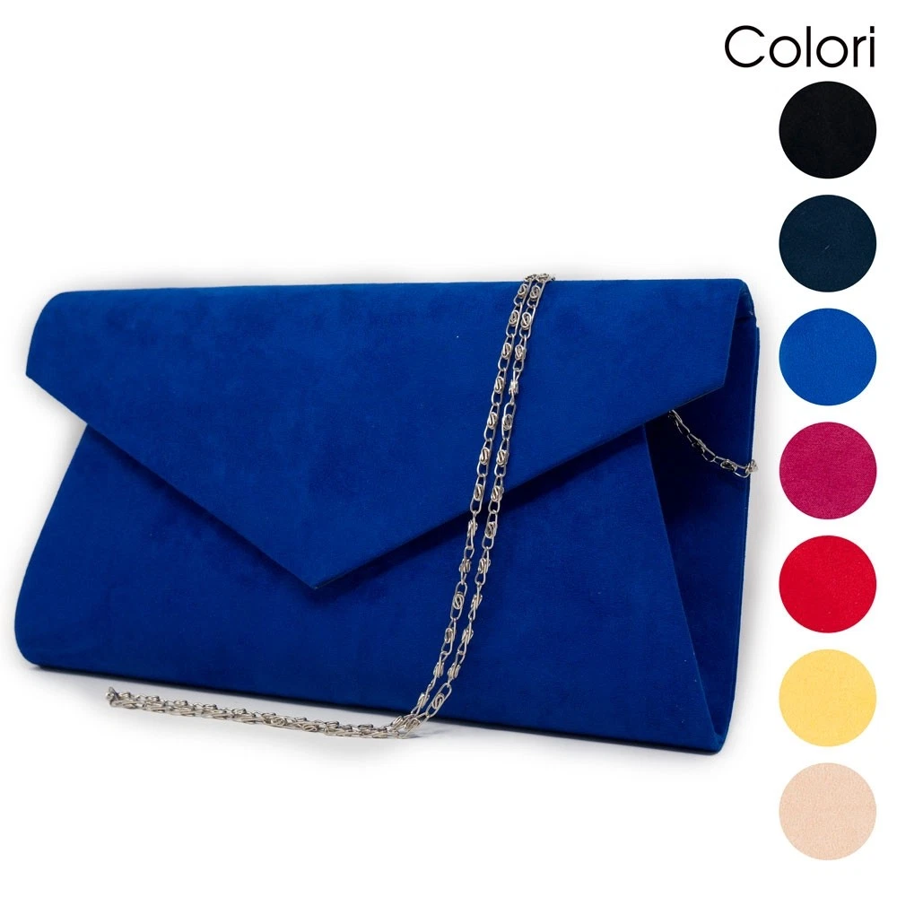 Pochette Minaudiere in velluto ricamato: borsa da sera floreale color rubino - Italia