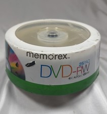 Memorex DVD-RW 25 Pack 4X / 4.7GB / 120 Min Rewritable Disc - NEW SEALED
