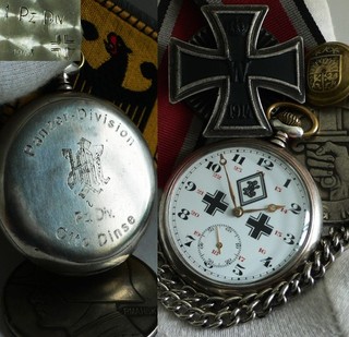 WATCH GERMAN WW2 WWII Pz.Div. Panzer Tank Division SILVER VIKING Pocket Watch
