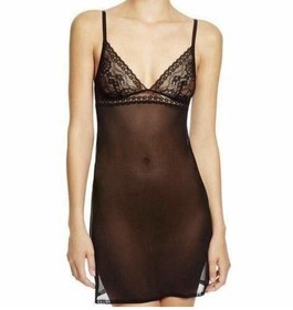 La Perla Black Sheer Lace Babydoll Chemise Lingerie Dress IT 40 / US S