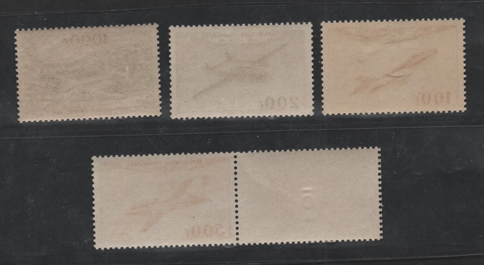 FRANCE 1954 AIR MAIL SCOTT #C29–C32 SC. #C32 IS NEVER HINGED OTHERS ARE HINGED - Image 2 of 2