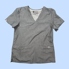 FIGS Heathered Grey Women's Scrub Top Size Small - Medical / Nursing / Doctor