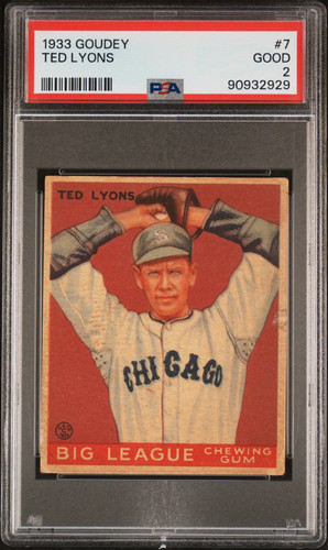 1933 Goudey Ted Lyons #7 PSA 2