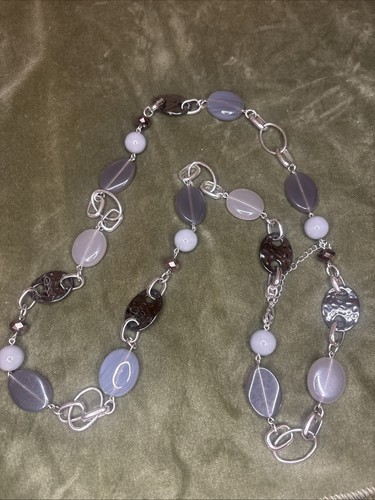 Lia Sophia ZURICH Necklace w/ Agate, Glass & Resin Beads 44” Long