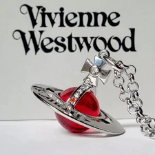Vivienne Westwood Red 3D Orb Pendant Necklace R 6CM B16922