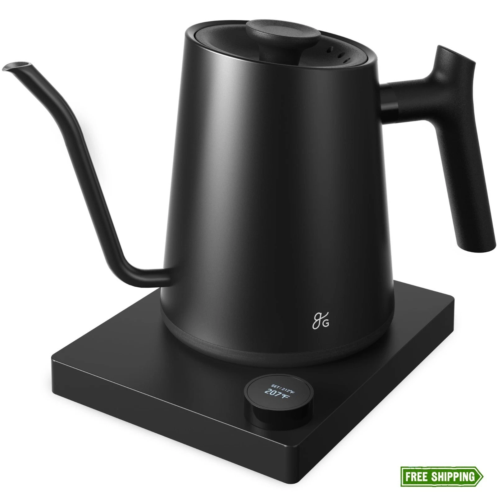Greater Goods Electric Gooseneck Kettle, 1200W Stainless Steel