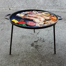 Cast Iron Non-Stick Griddle Pan Plate Grill Skillet  with Detachable Legs