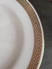 6 Spode Golden Honeycomb Dinner Plates Bees Bone China Gold England