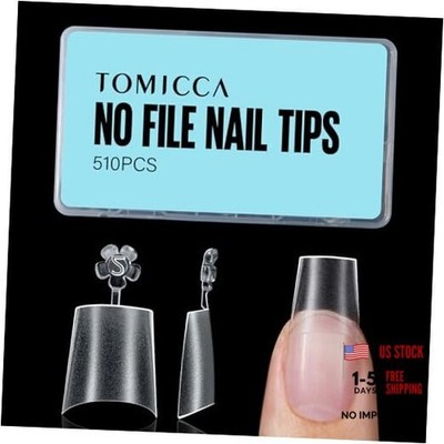 510Pcs Acrylic Half Cover Nail Tips for Short Coffin Nails