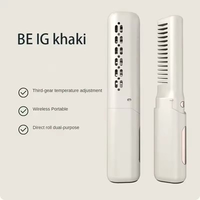 19cm Elfenbein Tragbar USB Schnell Wärme Glätteisen Reisegröße Haar Fransen Kamm