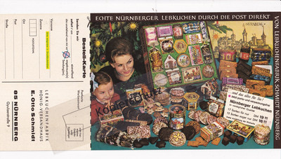 Werbekarte Nürnberger Lebkuchen E. Otto Schmidt Nürnberg 1950er Postkarte Preis