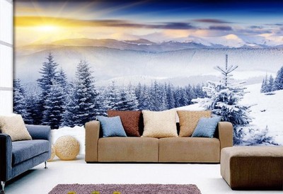 3D Winter Snow Scene K148 Wallpaper Mural Self-adhesive Removable Sticker Kay