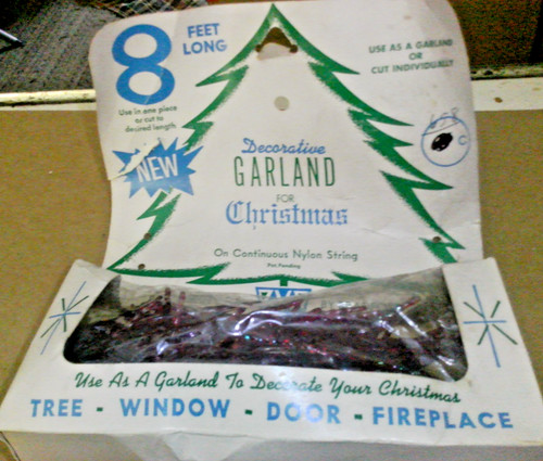 Bradford Decorative Garland for Christmas ICICLES RED Color Plastic 1960's