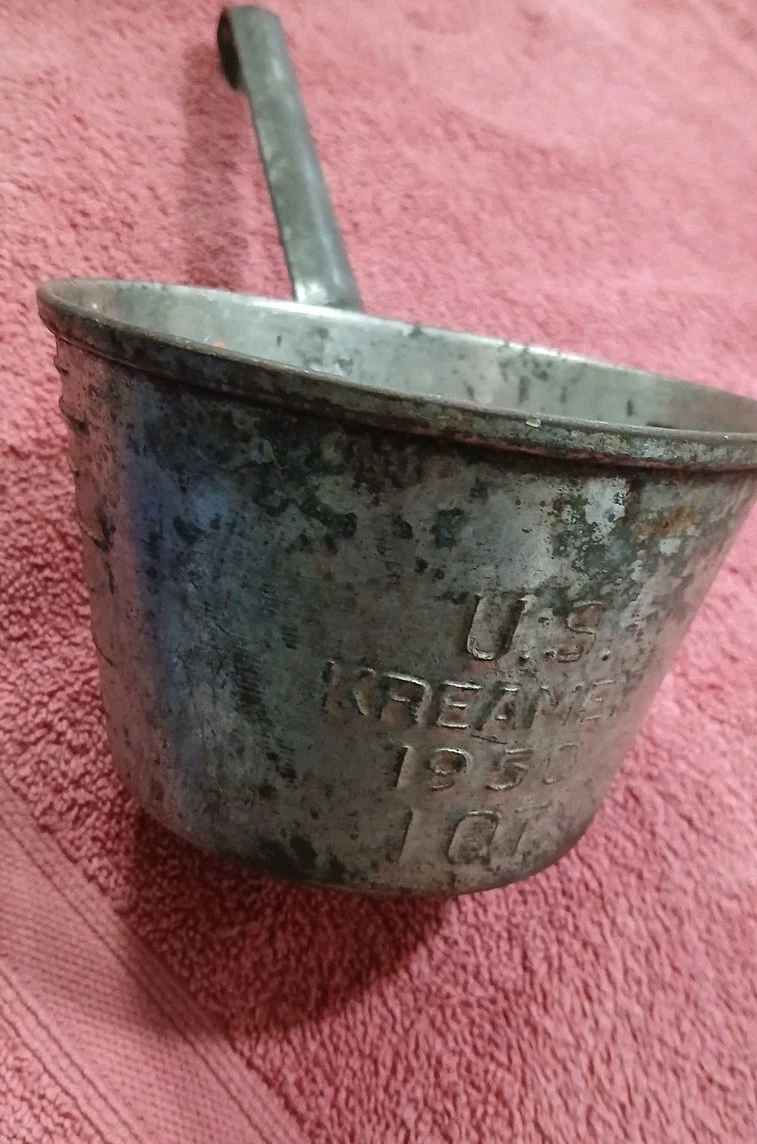 Antique 1950 LADLE, U.S. KREAMER 1 QT, Measure. For Liquids. Rare @ 75 Yr's Old