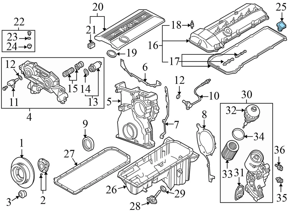 BMW 750I 2006-2008 - Tapa de aceite del motor 7509328 Foto 3 de 4