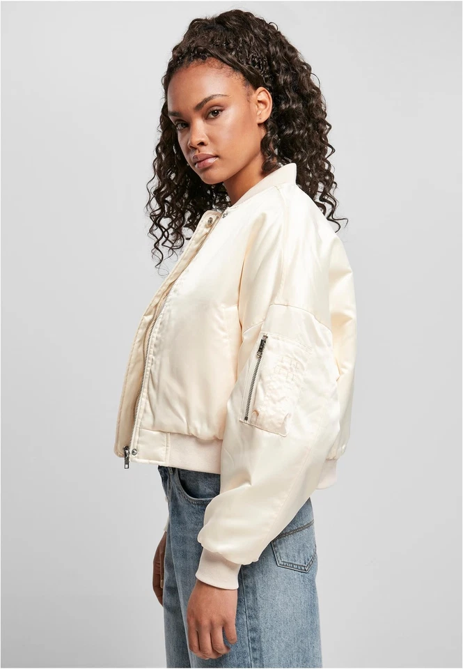 Ladies Short Oversized Satin Bomber Jacket Damen Bomberjacke | Urban Classics - Bild 1 von 1
