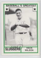 1982 Baseball's Greatest Sluggers White Back Hack Wilson (Has MLB Logo) HOF 0o9