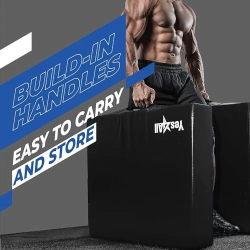 Yes4All Exercise Mats 6" Silencer Drop Pads PVC Cover, UZAJ1 - Blue/White - Image 4 of 4