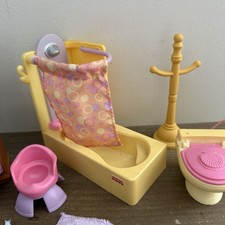 Fisher Price My Loving Family Set Mobili Bagno Doccia Vanità WC Vasino